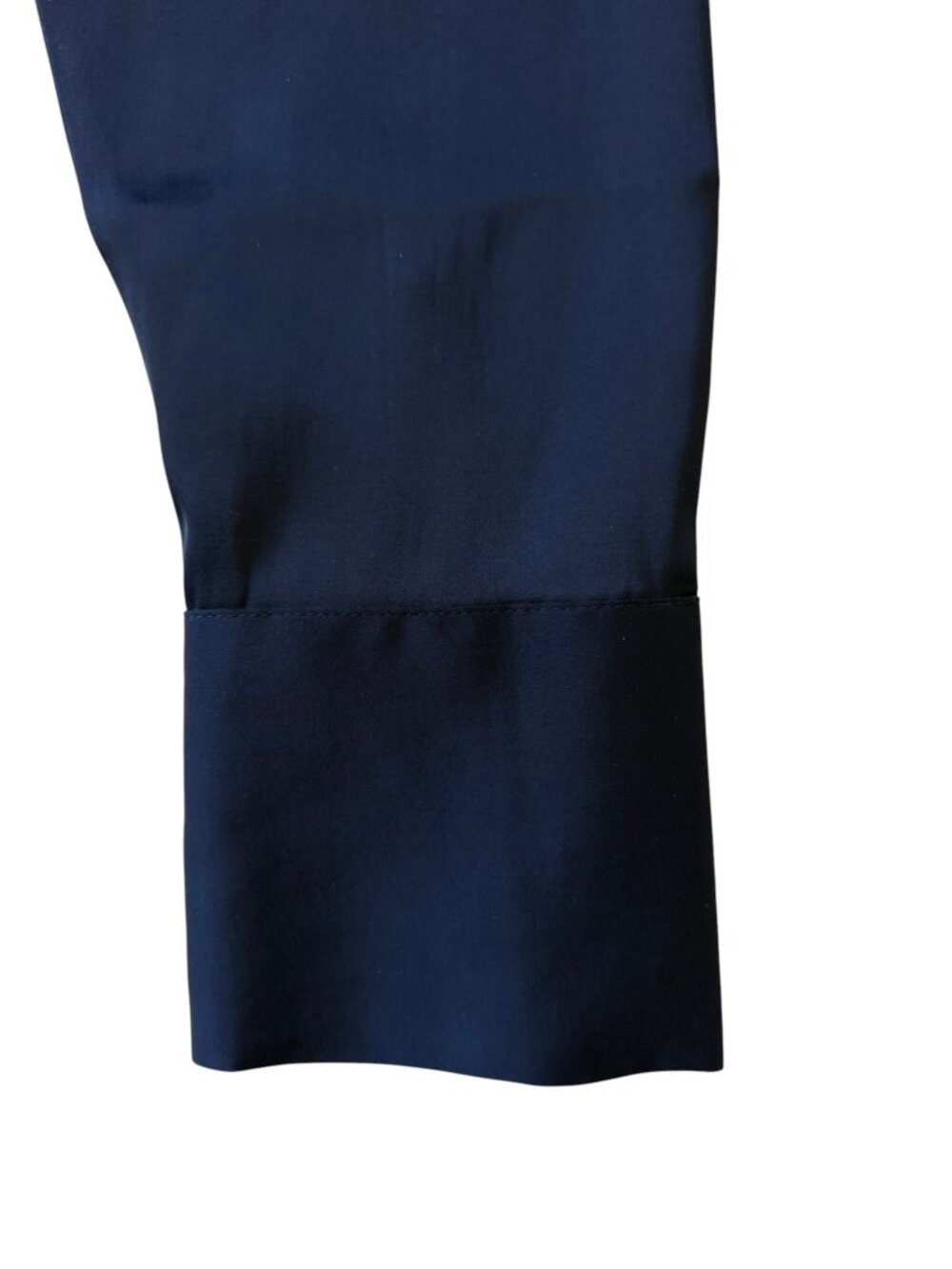 Abercrombie & Fitch Satin Relaxed Button Up Long Sleeve Blouse Navy Blue Large - Picture 4 of 11